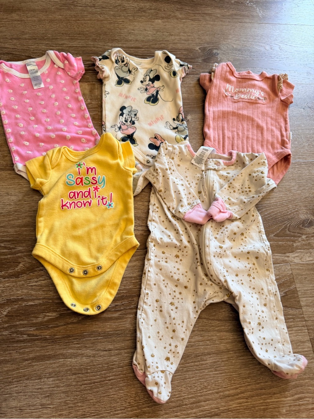 Mixed Baby Girls One-Piece Bundle - Pink, Yellow, Cream